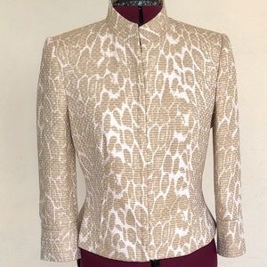 Carlisle Silk White/Taupe Jacket sz 10